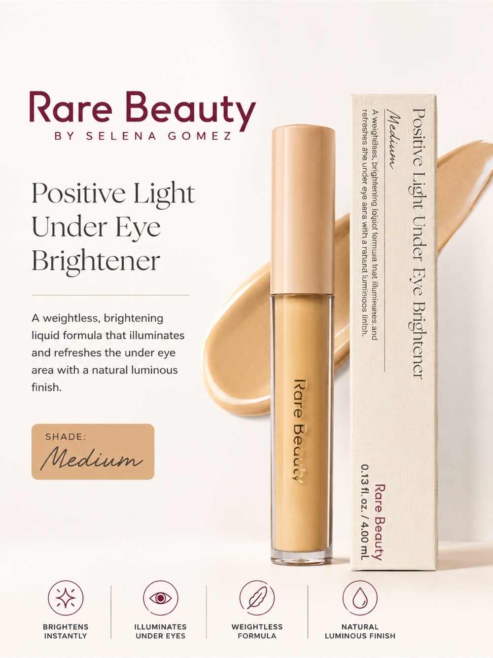 NEW/NIB Rare Beauty Positive Light Under Eye Brightener - Medium